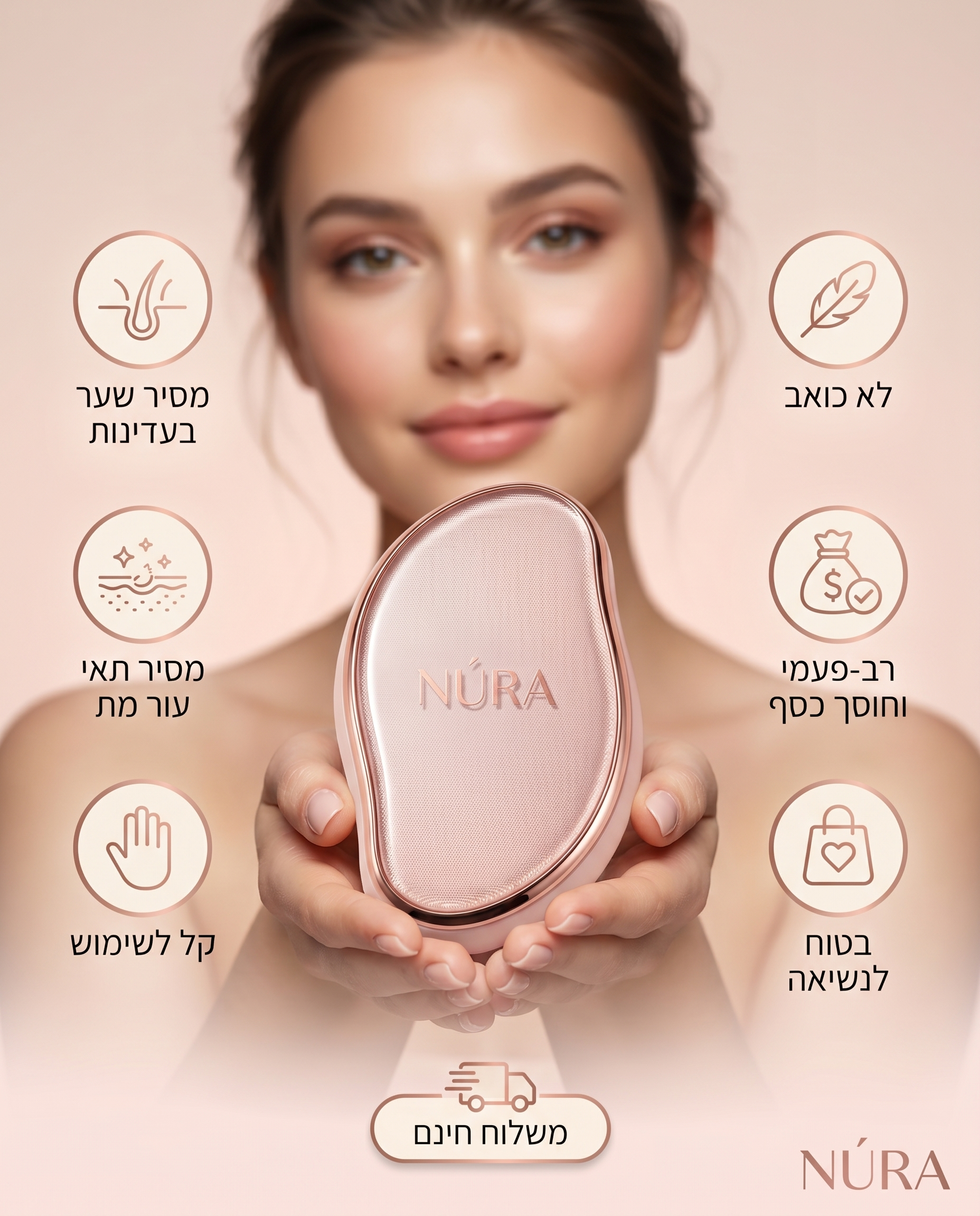 NÚRA Crystal™ — מסיר שיער קריסטל