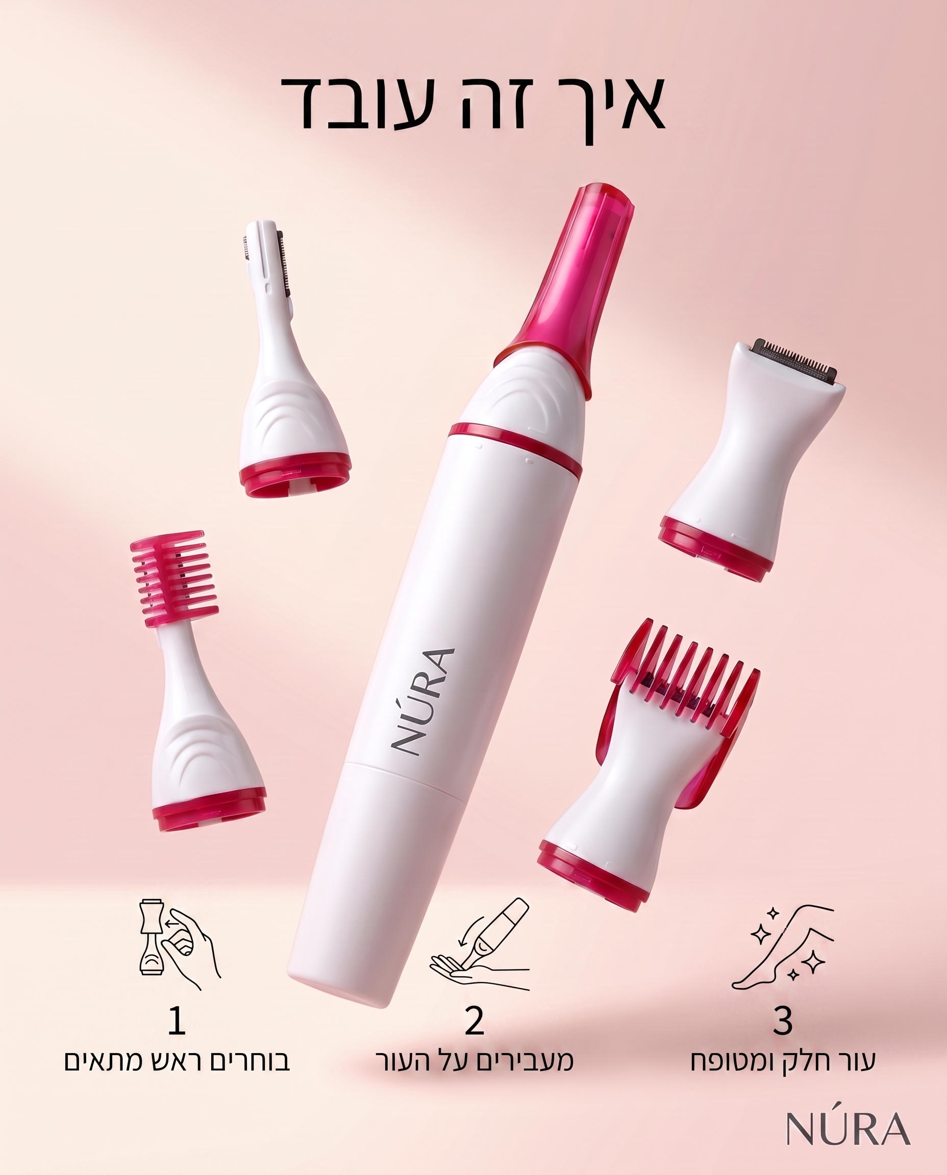 NÚRA Deluxe™ — סט הסרת שיער 5 ב-1