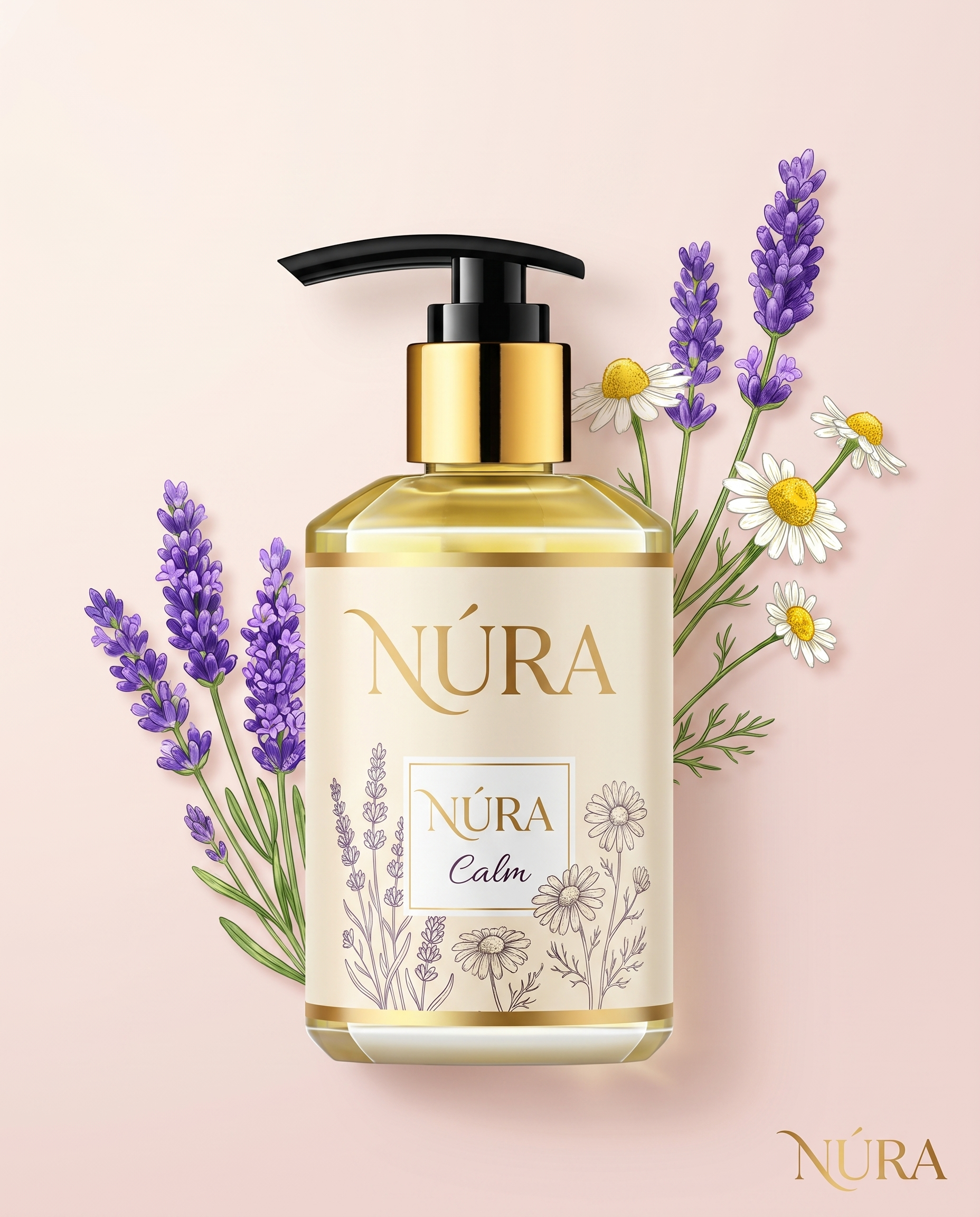 NÚRA Calm™ — שמן עיסוי ארומטי לבנדר ובבונג