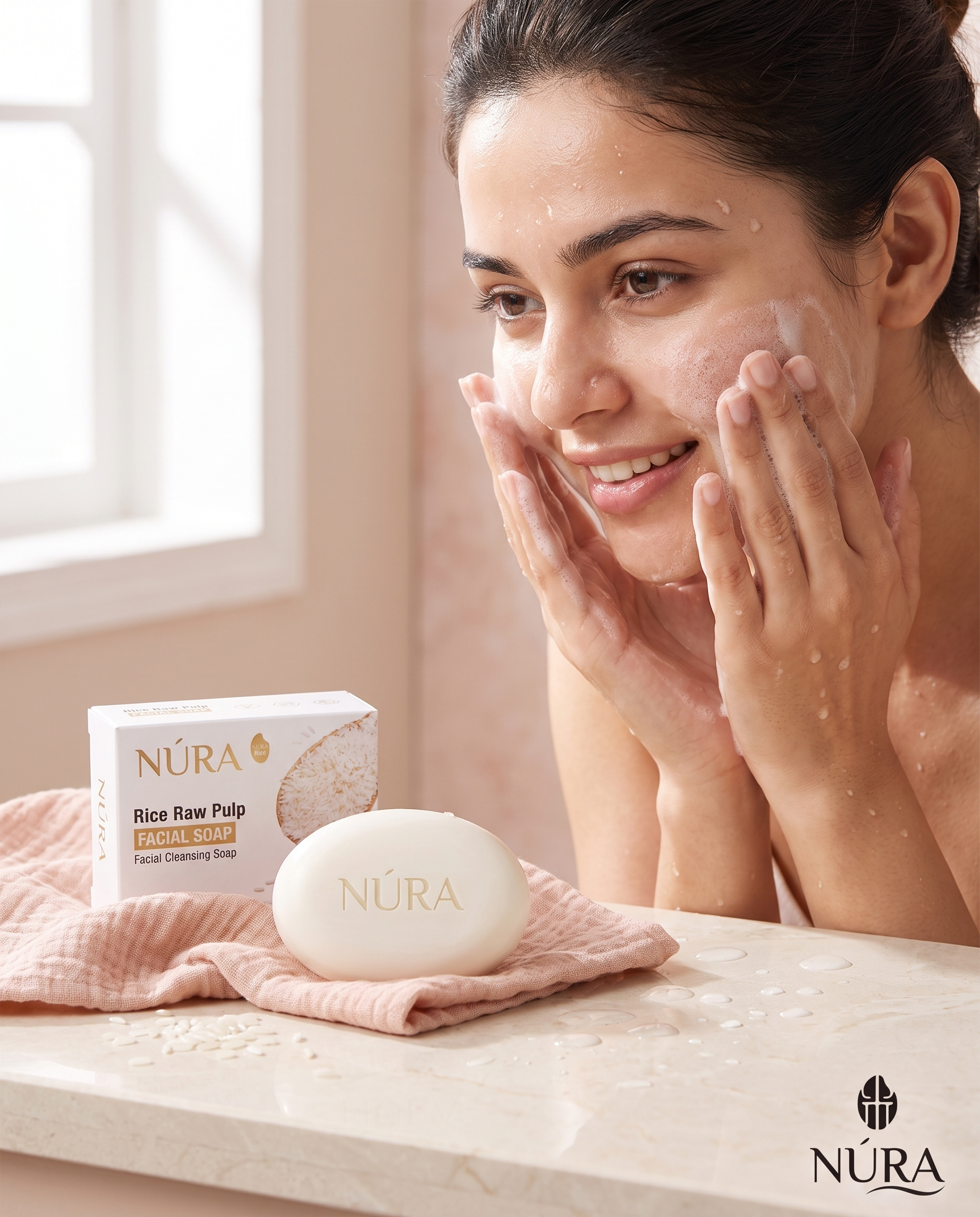 NÚRA Glow Soap™ — סבון פנים אורז ורגיעה