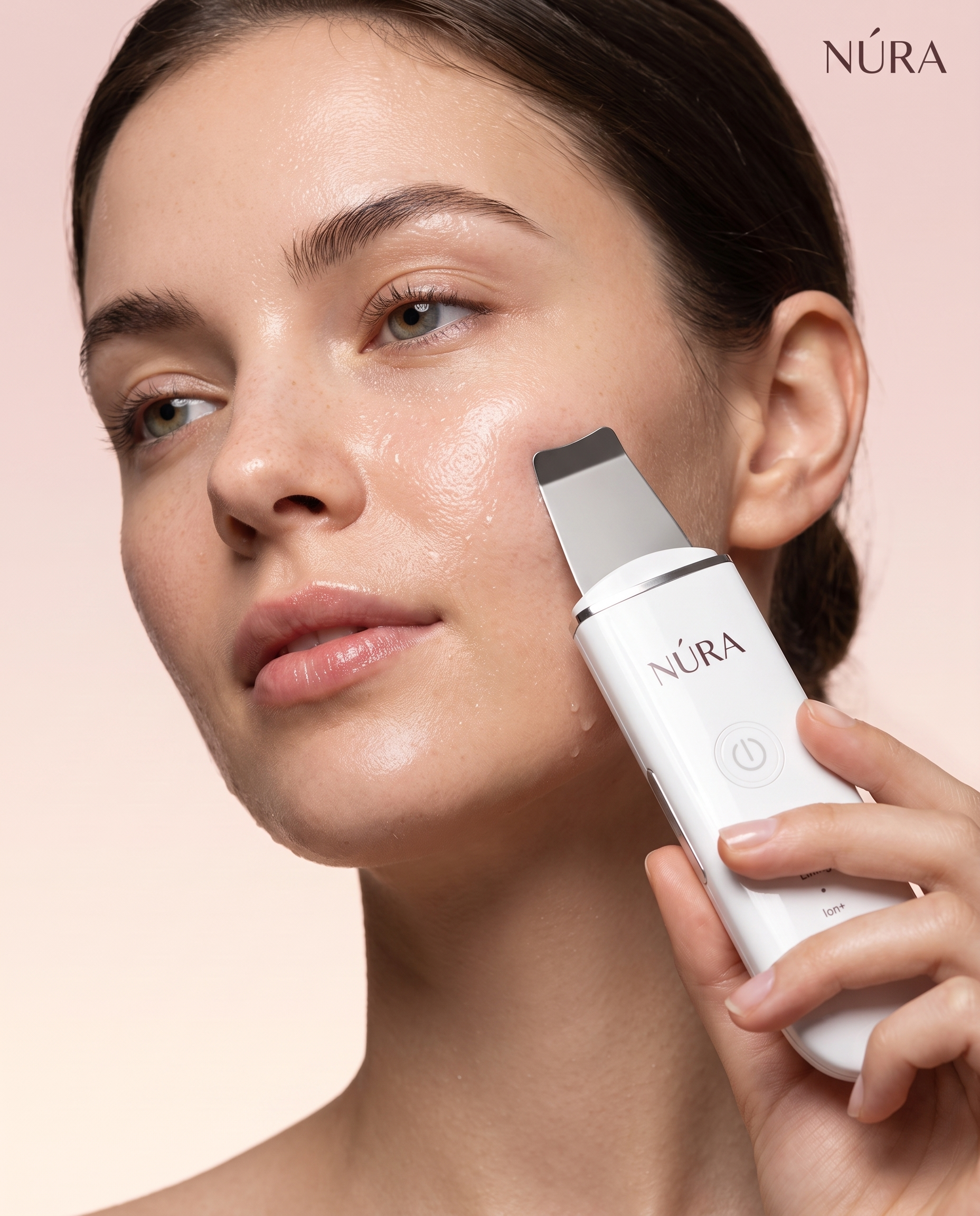 NÚRA Glow Scrub™ — מכשיר ניקוי עור אולטרסוני