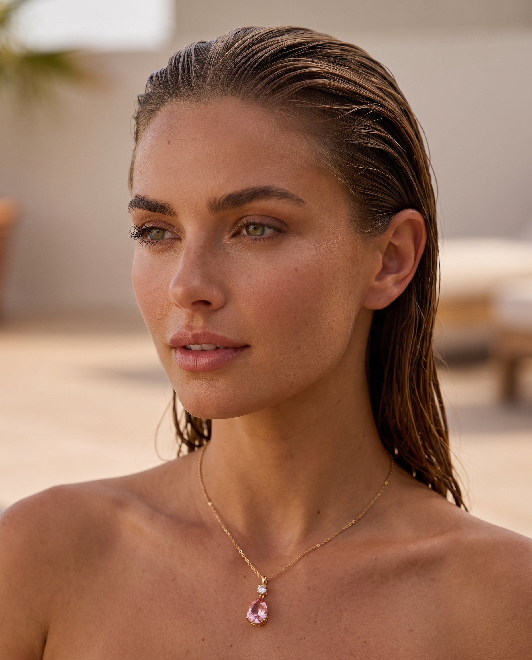 NÚRA - Pink Drop Necklace