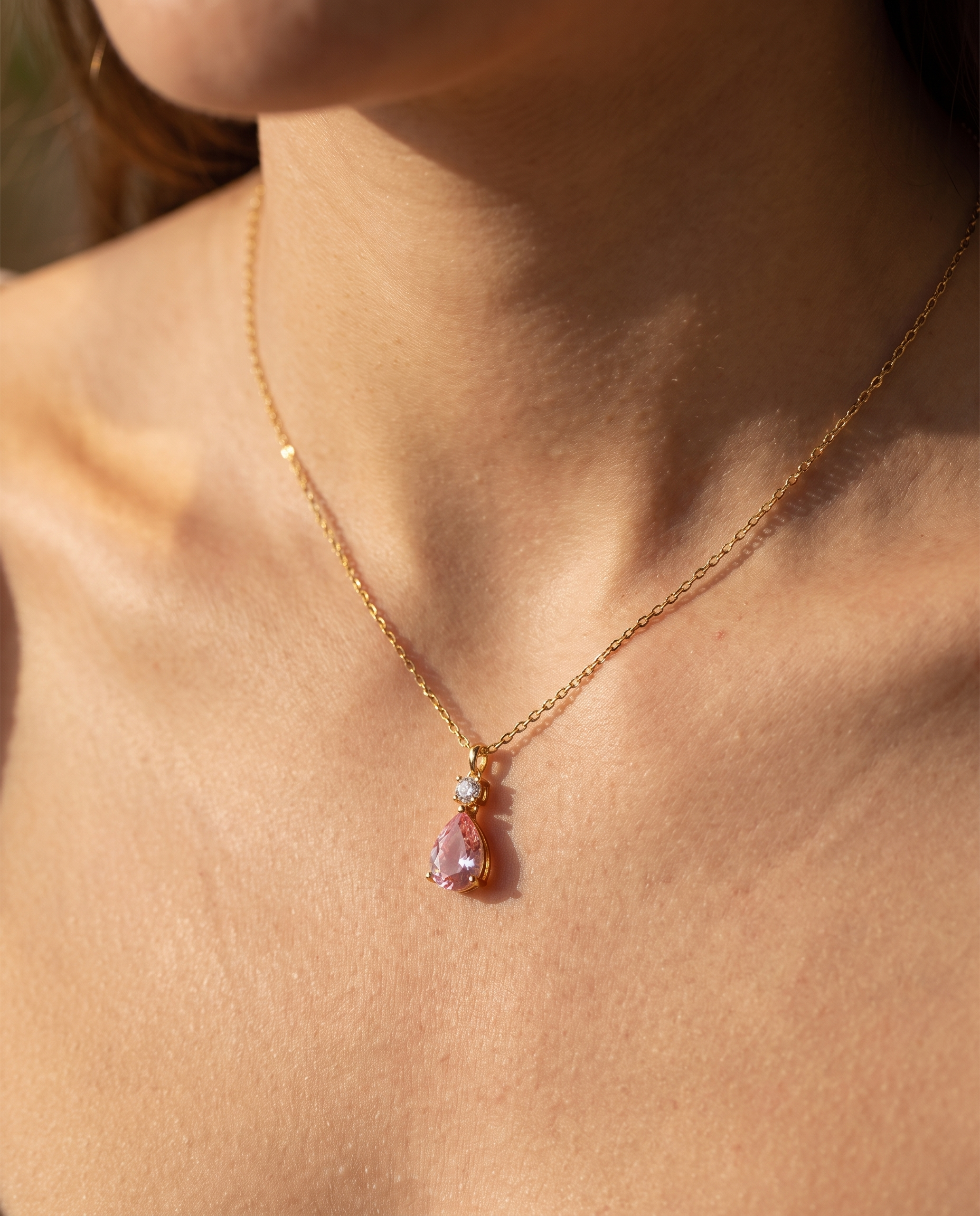 NÚRA - Pink Drop Necklace