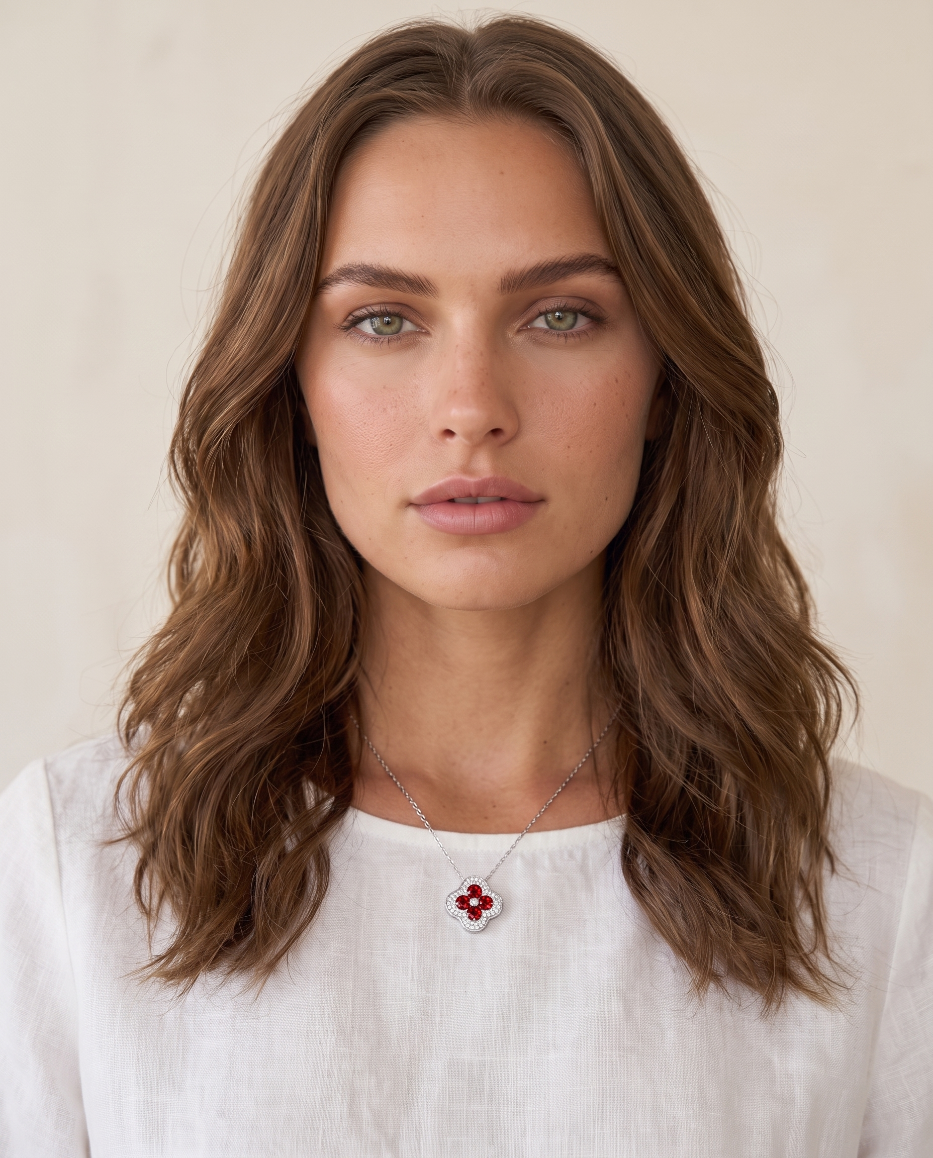 NÚRA - Clover Red Necklace