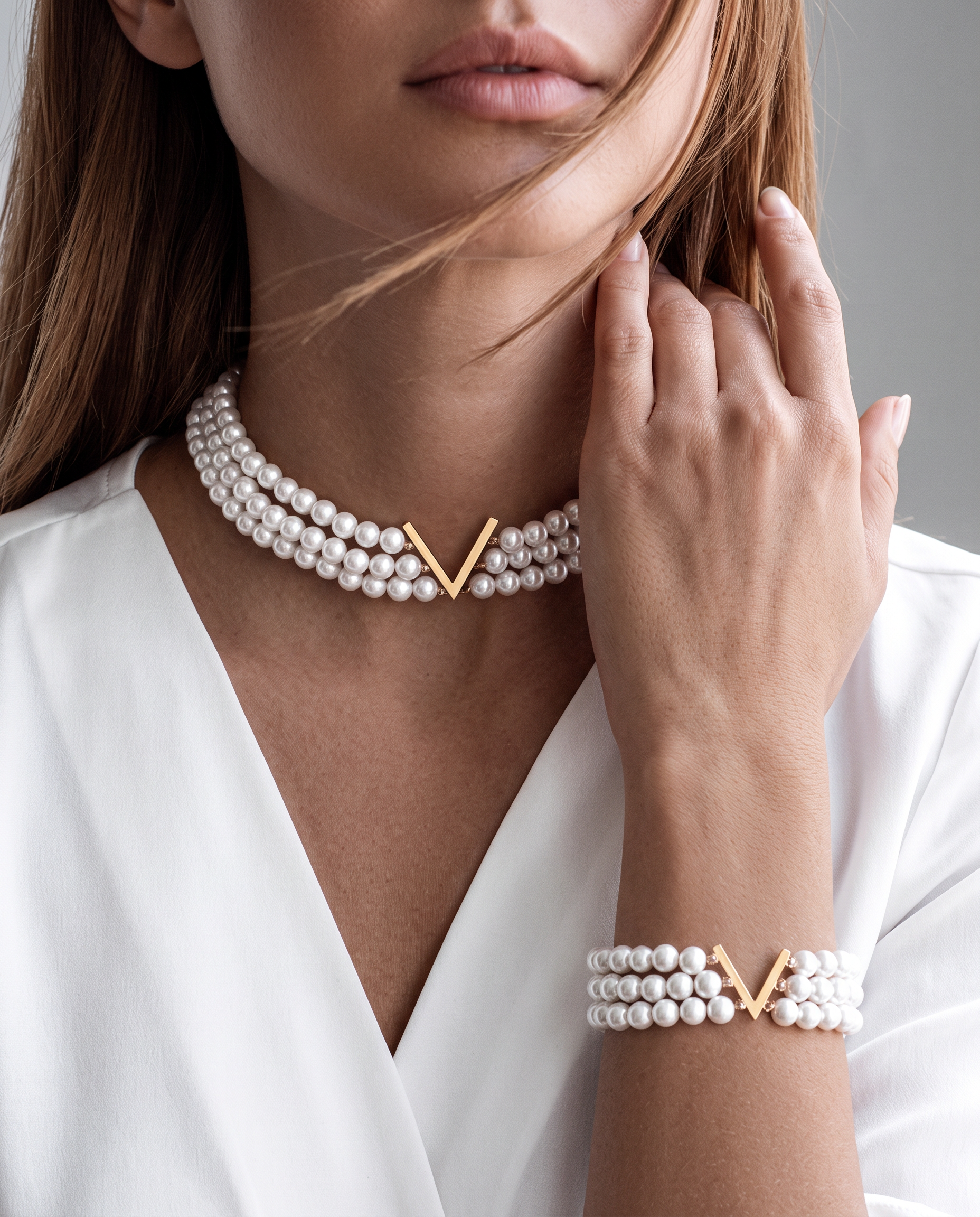 NÚRA - Pearl V-Collar Set
