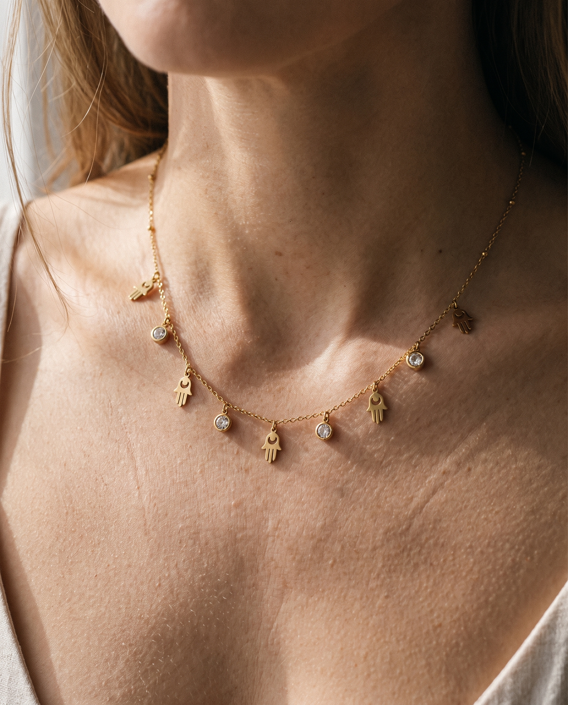 NÚRA - Multi Hamsa Necklace