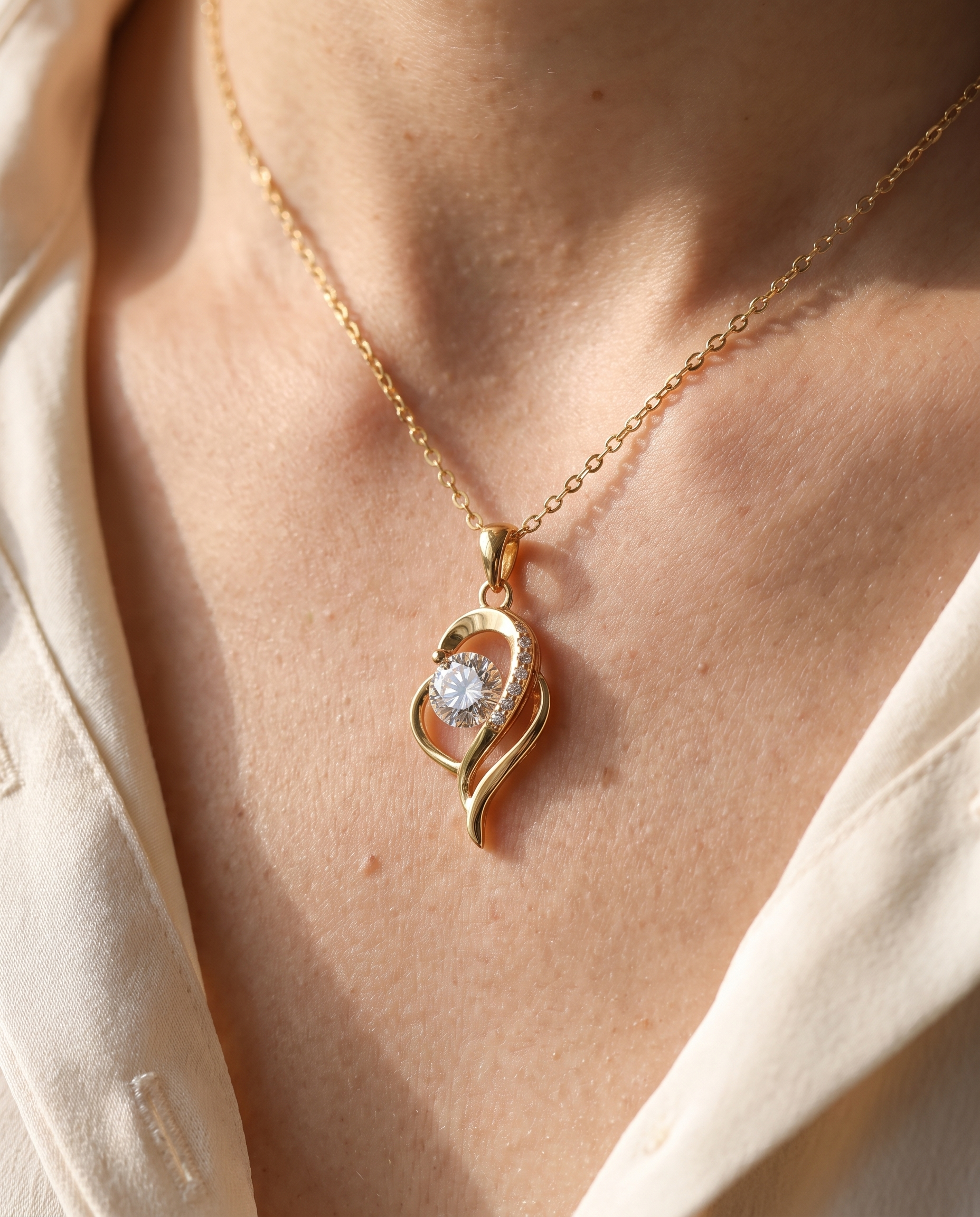 NÚRA - Gold Moissanite Necklace