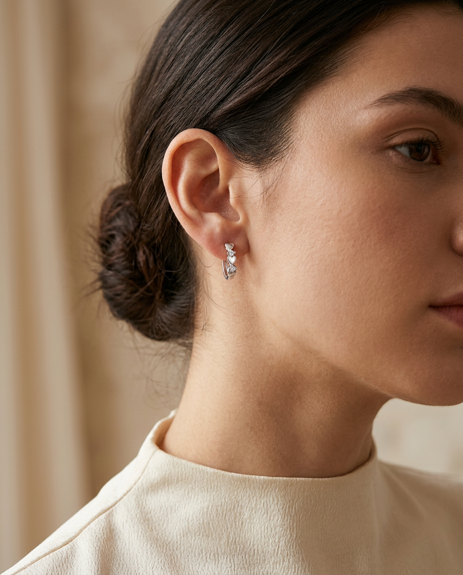 NÚRA - Heart Hoop Earrings