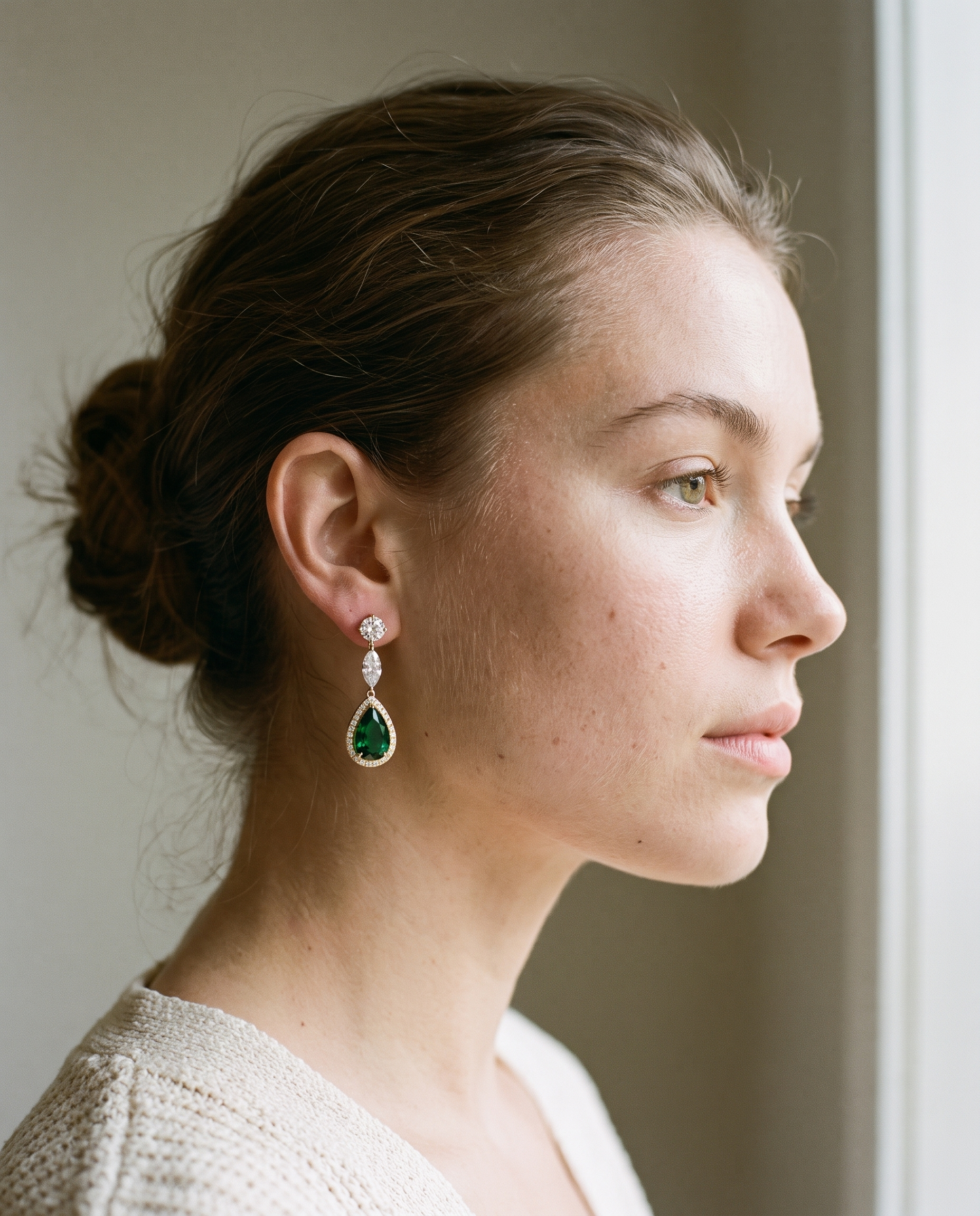 NÚRA - Vintage Green Drop Earrings