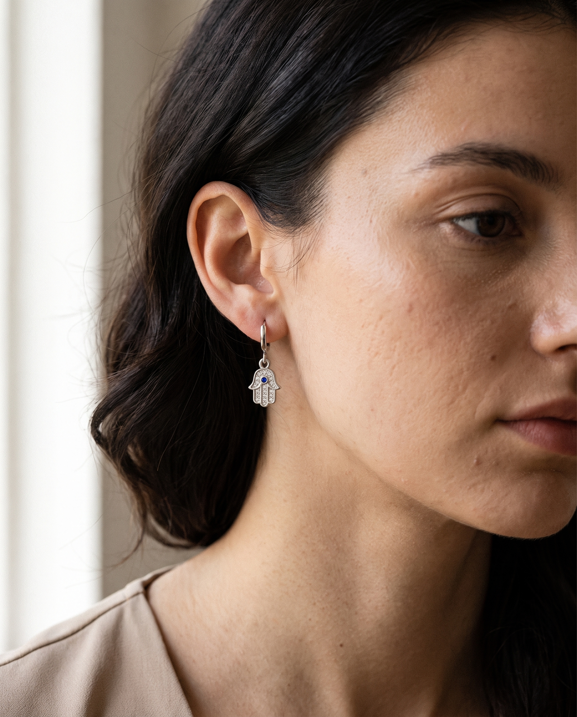 NÚRA - Evil Eye Hamsa Earrings