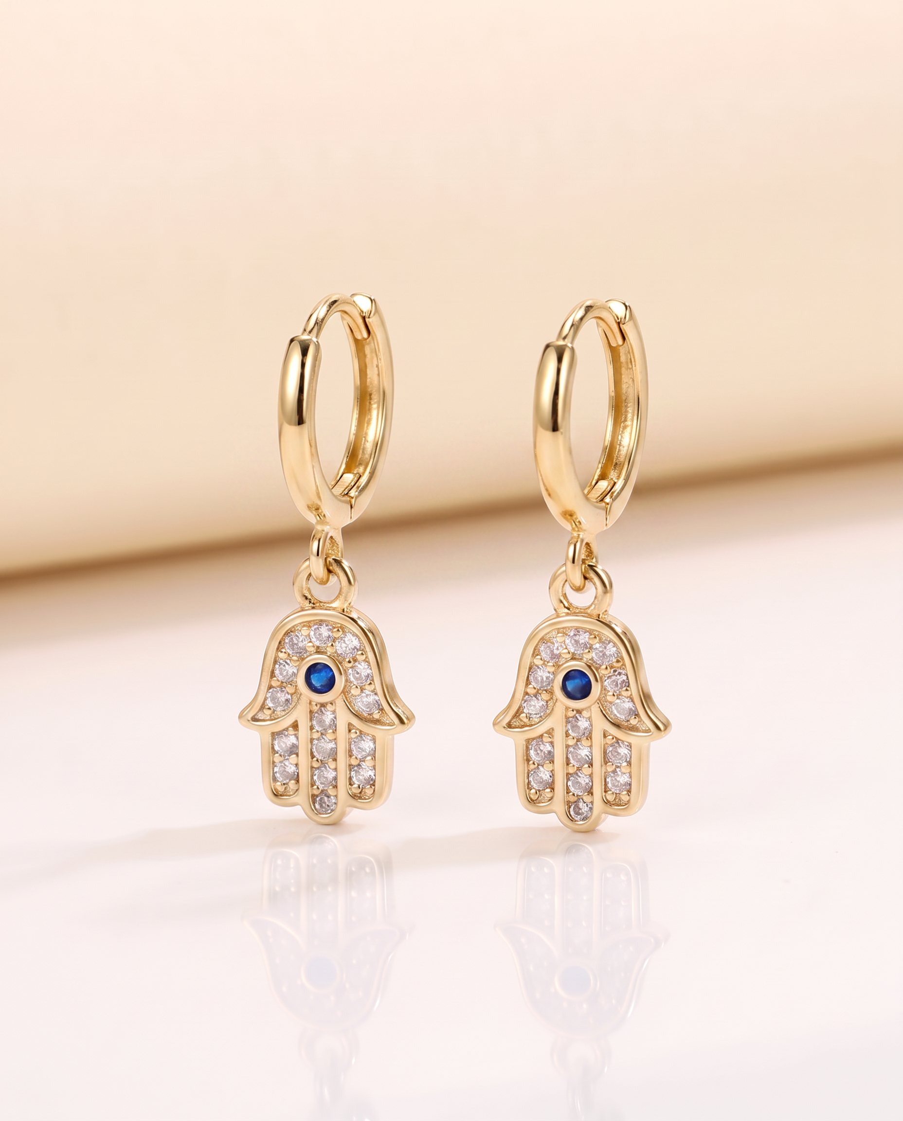 NÚRA - Evil Eye Hamsa Earrings