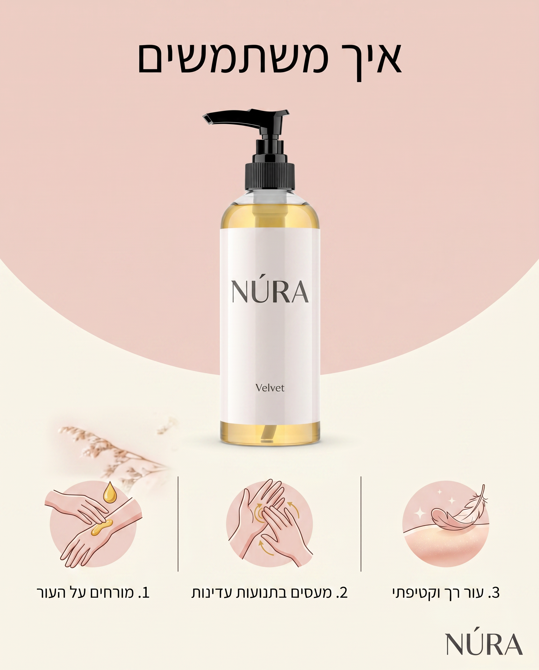 NÚRA Velvet™ — שמן גוף מזין ומחליק