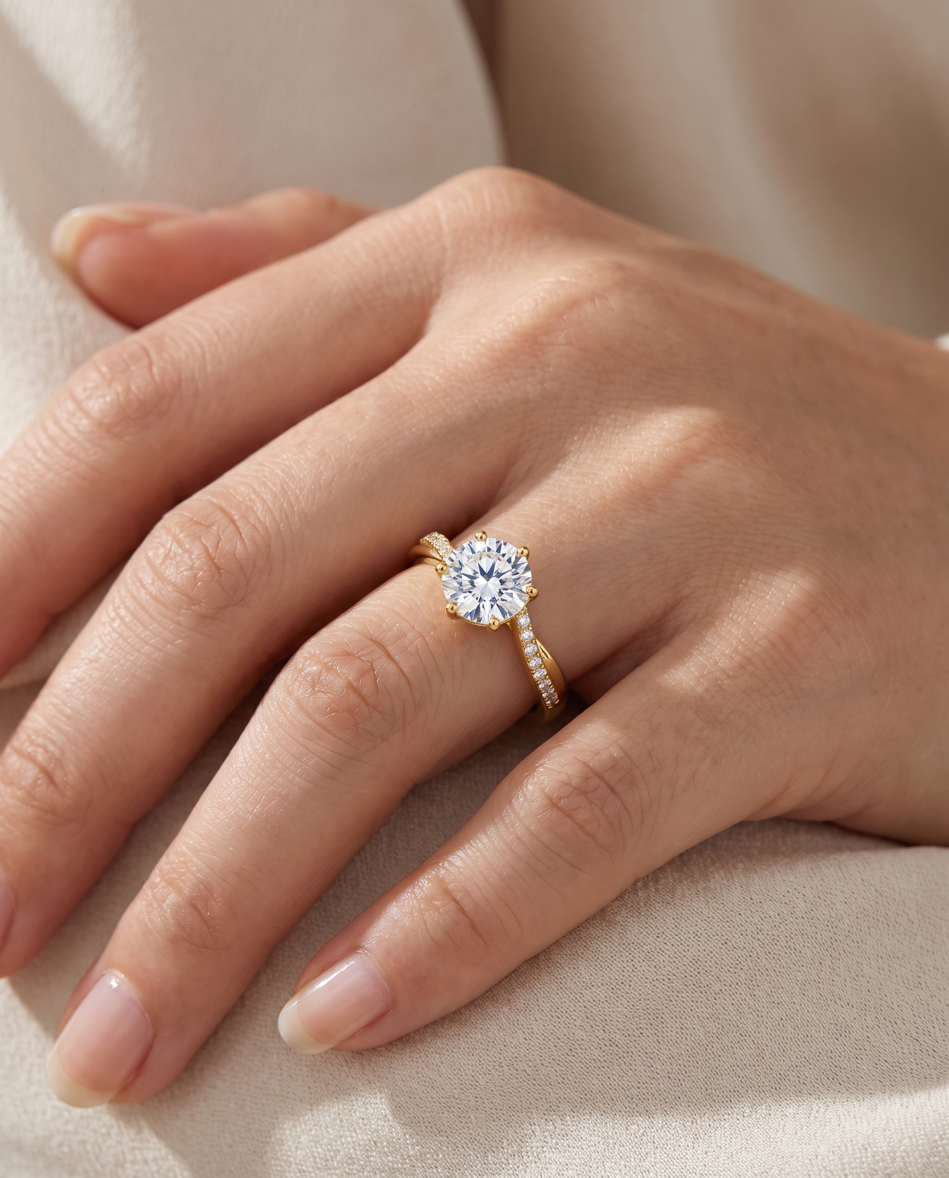 NÚRA -Twisted Solitaire Ring