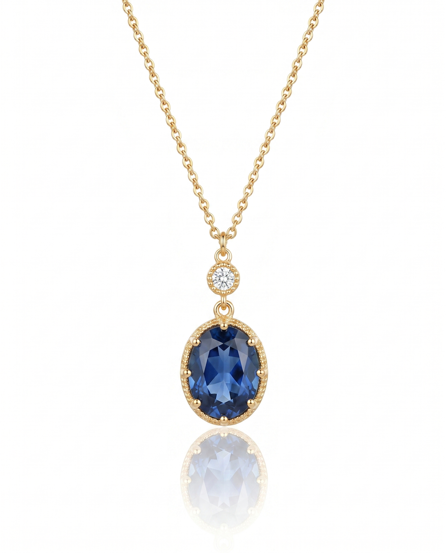 NÚRA - Blue Oval Necklace