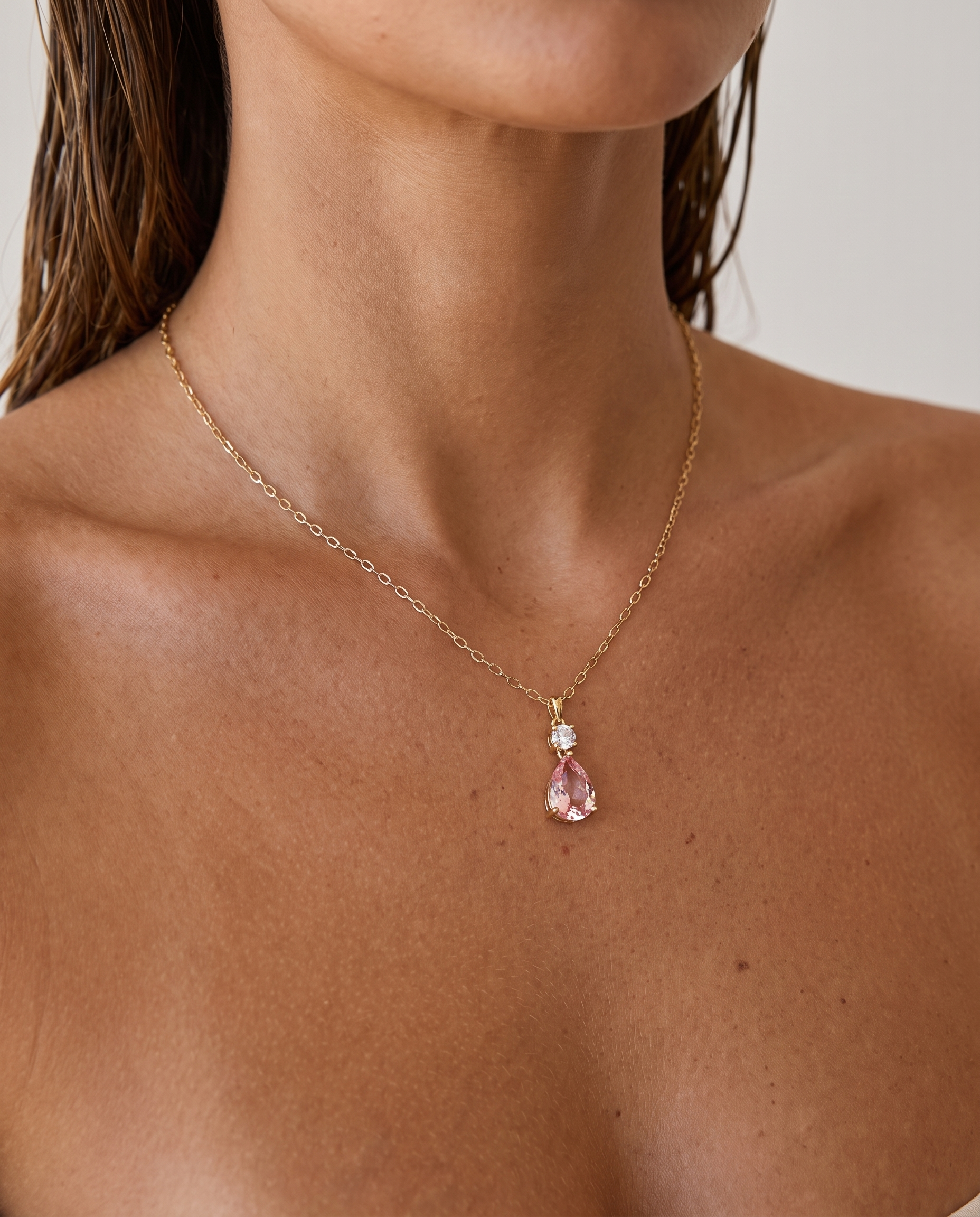 NÚRA - Pink Drop Necklace