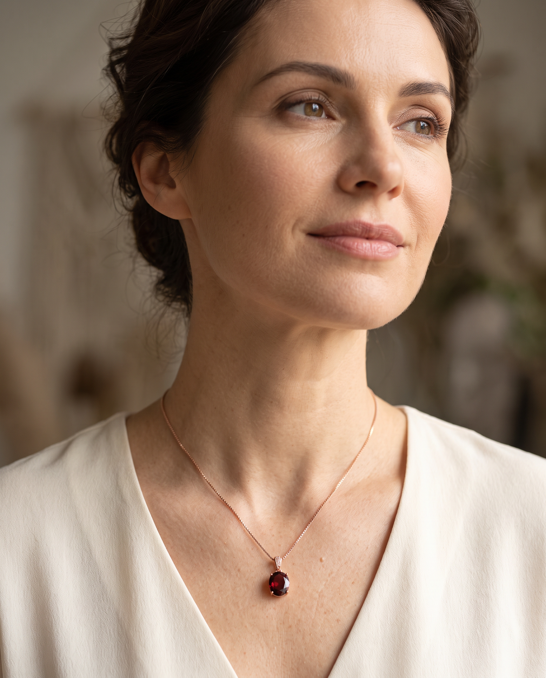NÚRA - Ruby Garnet Necklace