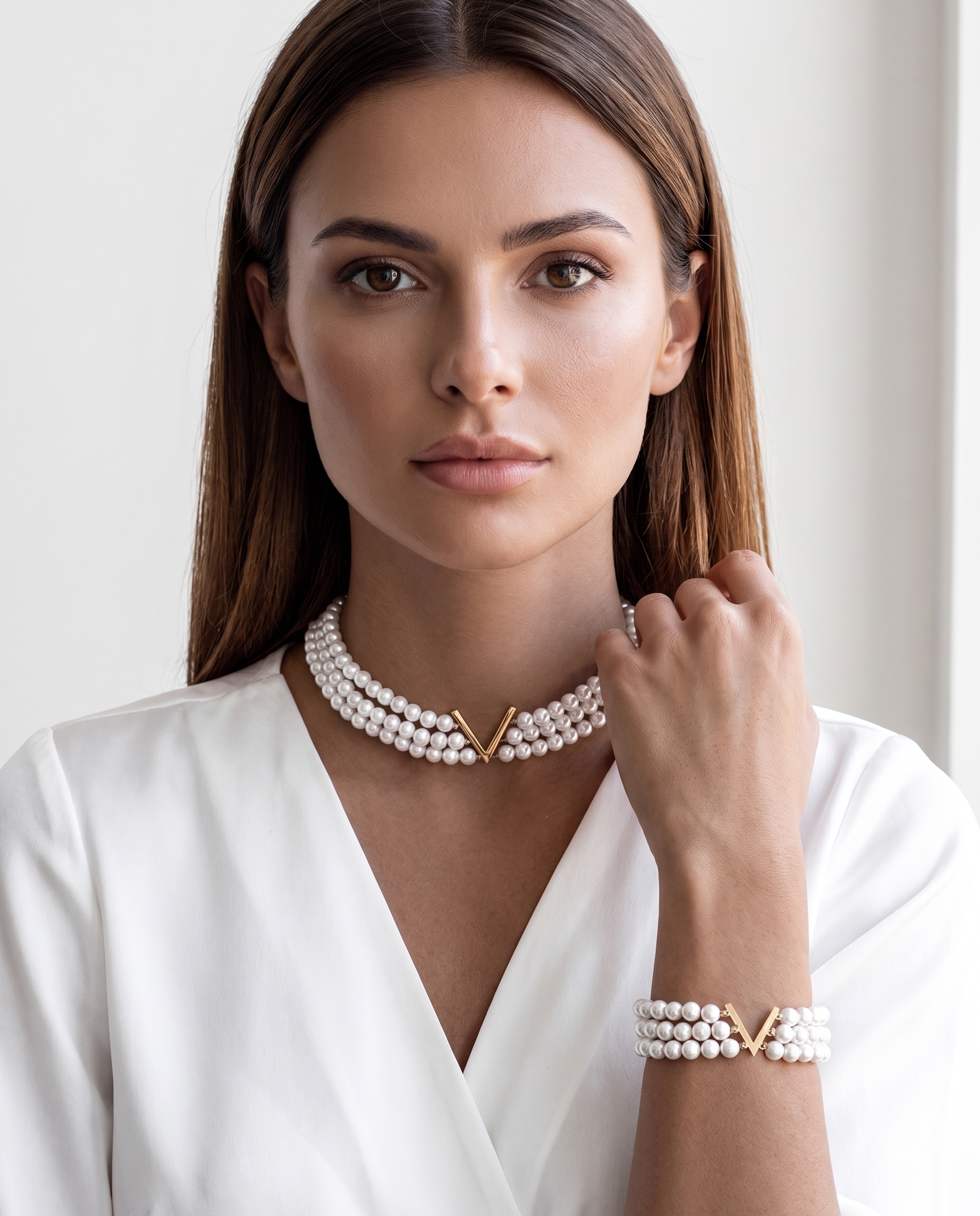 NÚRA - Pearl V-Collar Set