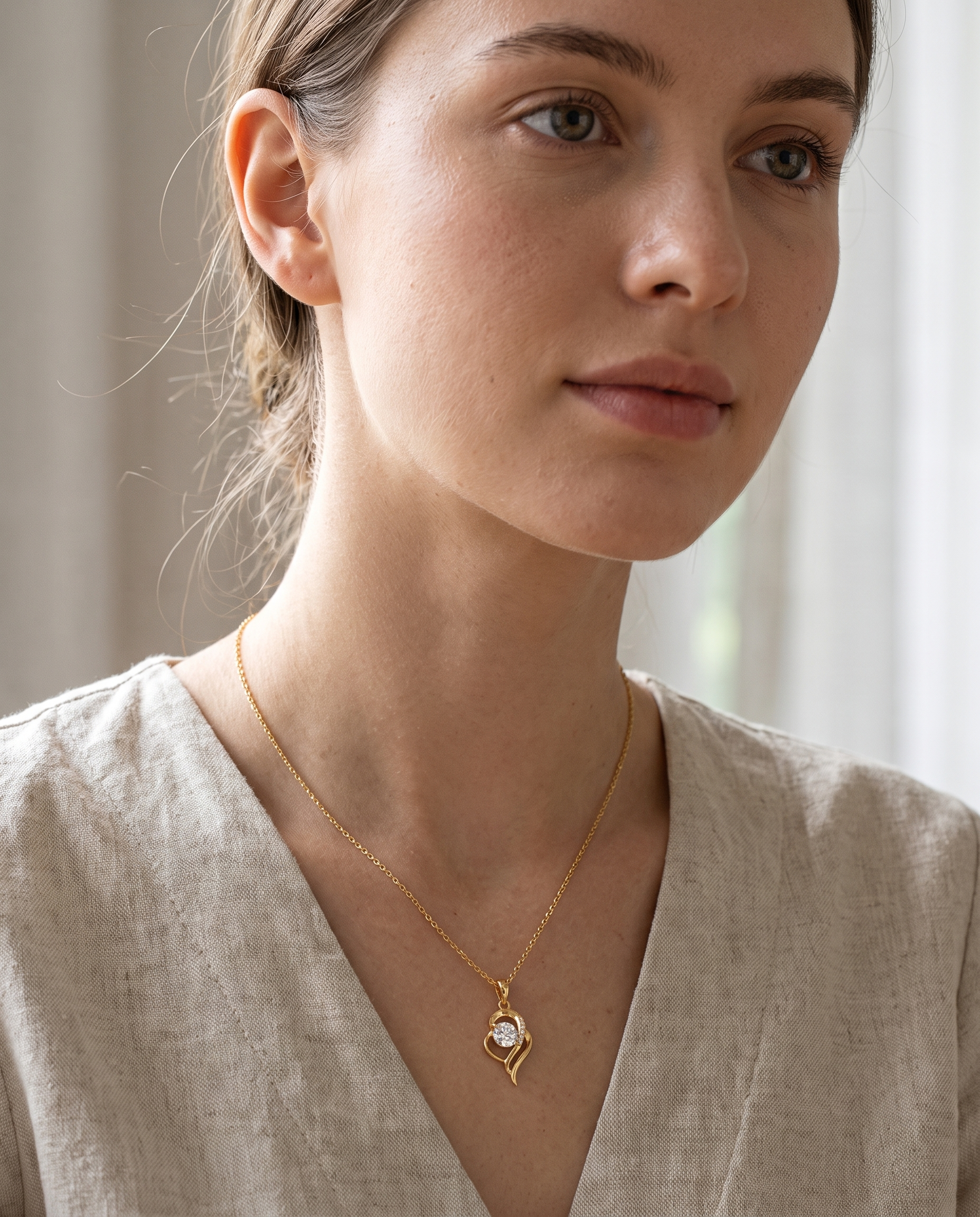 NÚRA - Gold Moissanite Necklace