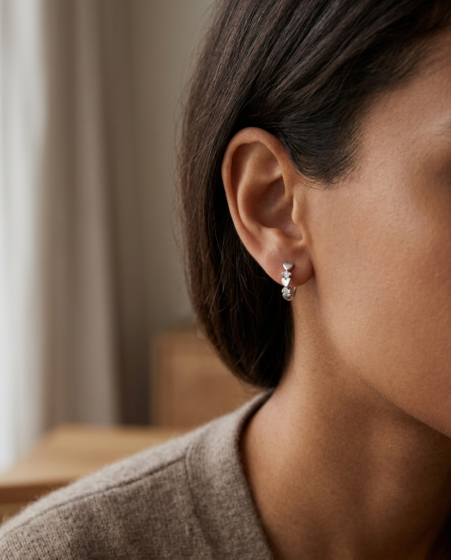 NÚRA - Heart Hoop Earrings