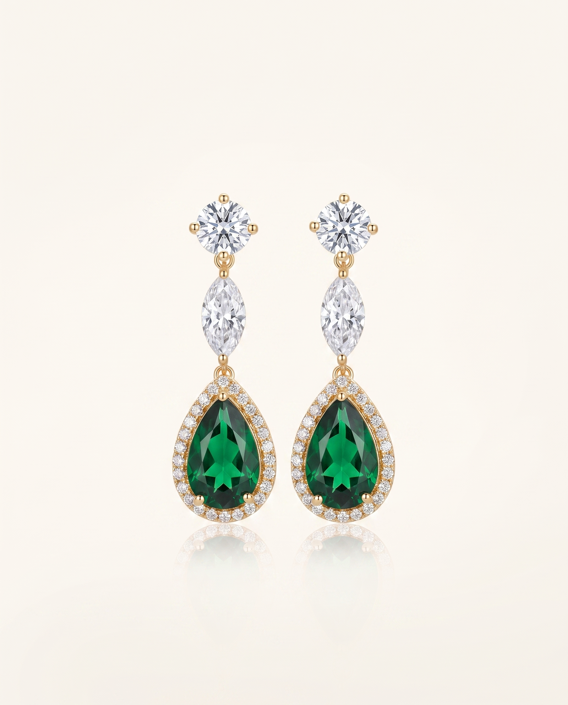 NÚRA - Vintage Green Drop Earrings