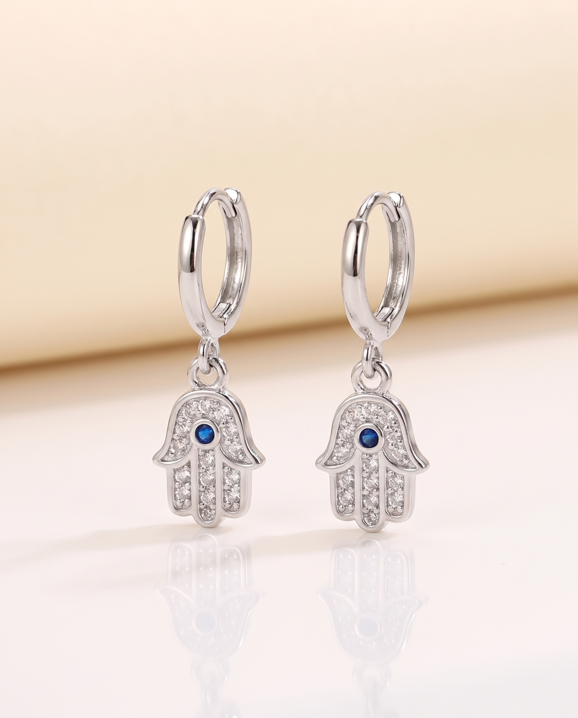 NÚRA - Evil Eye Hamsa Earrings