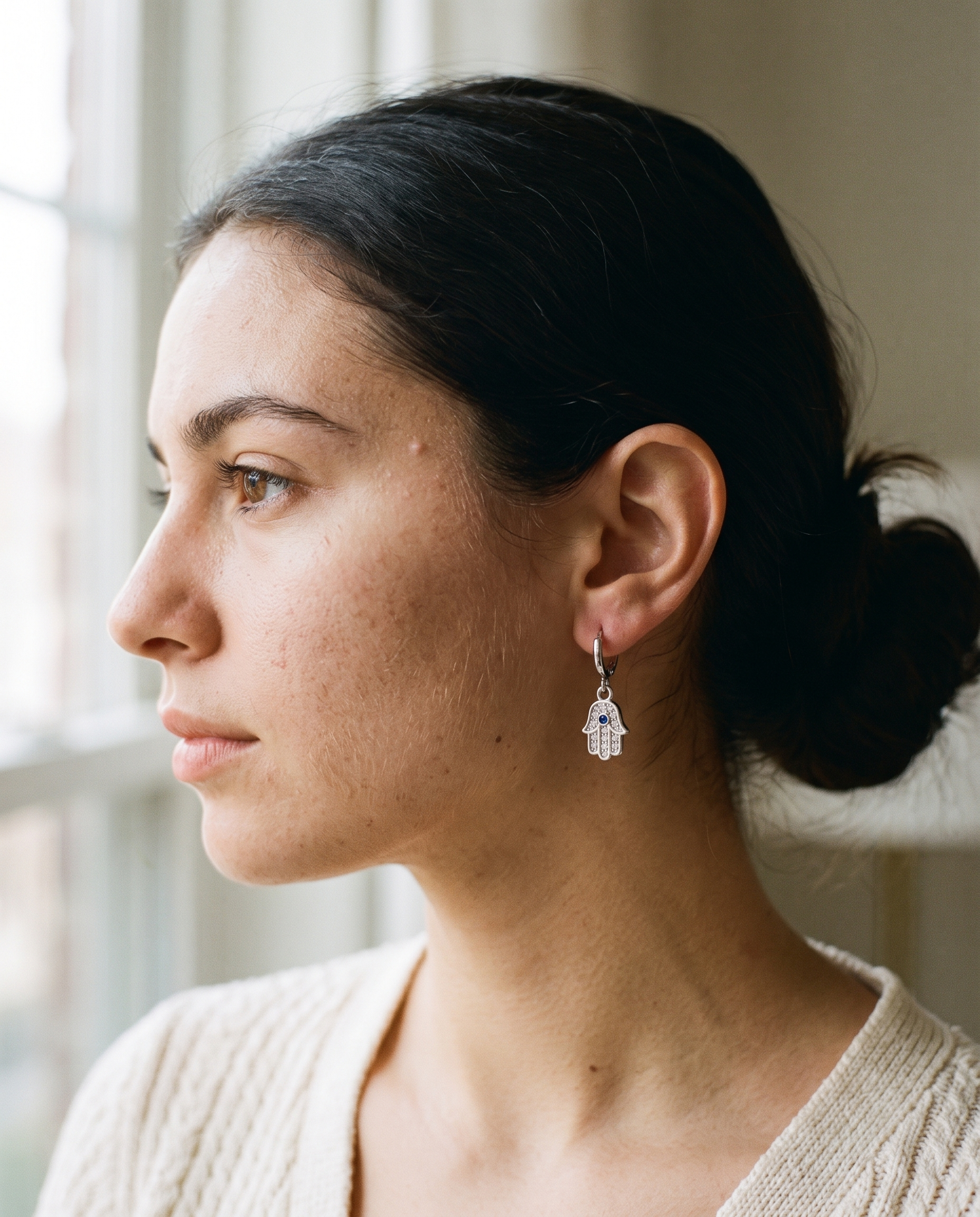 NÚRA - Evil Eye Hamsa Earrings