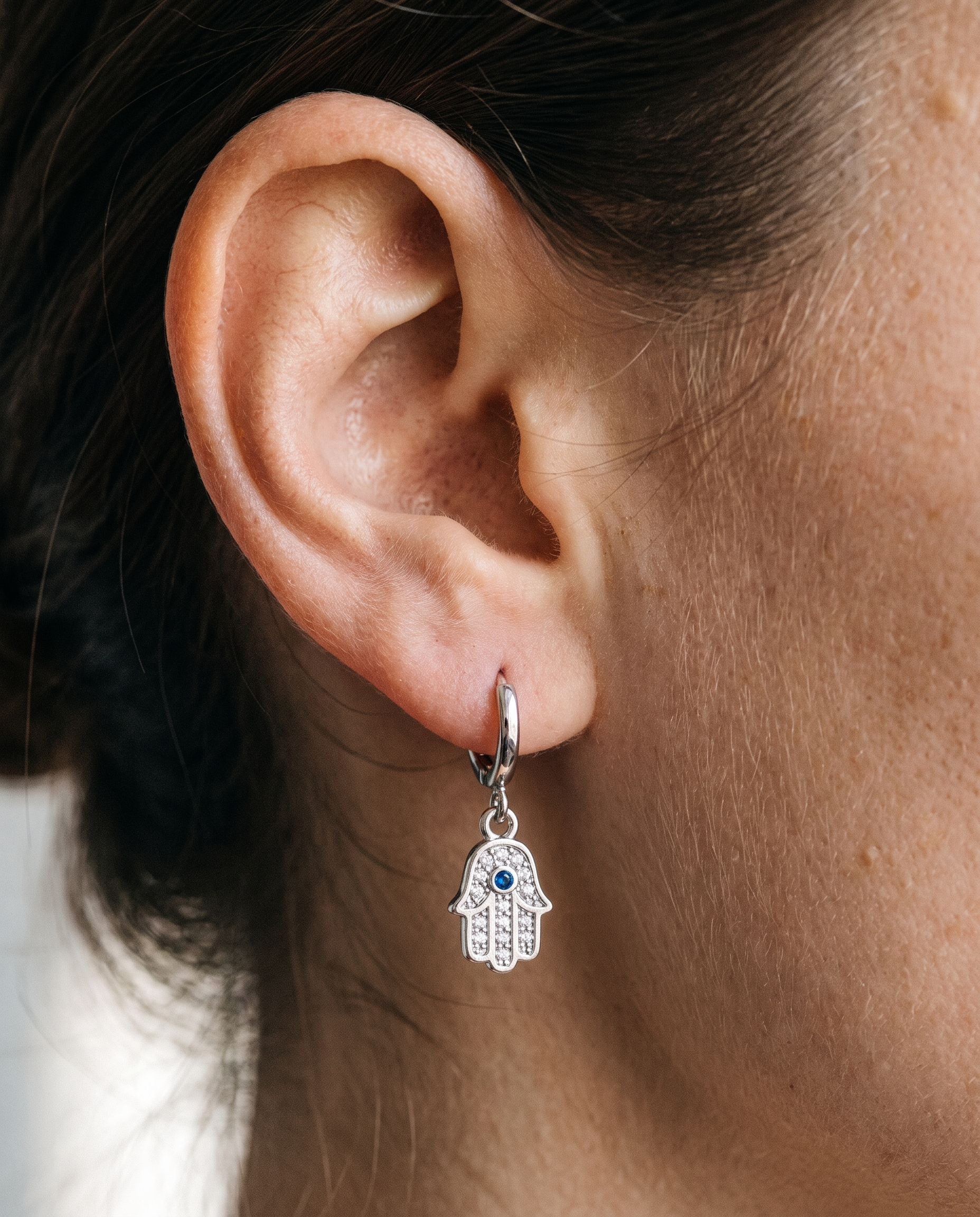 NÚRA - Evil Eye Hamsa Earrings