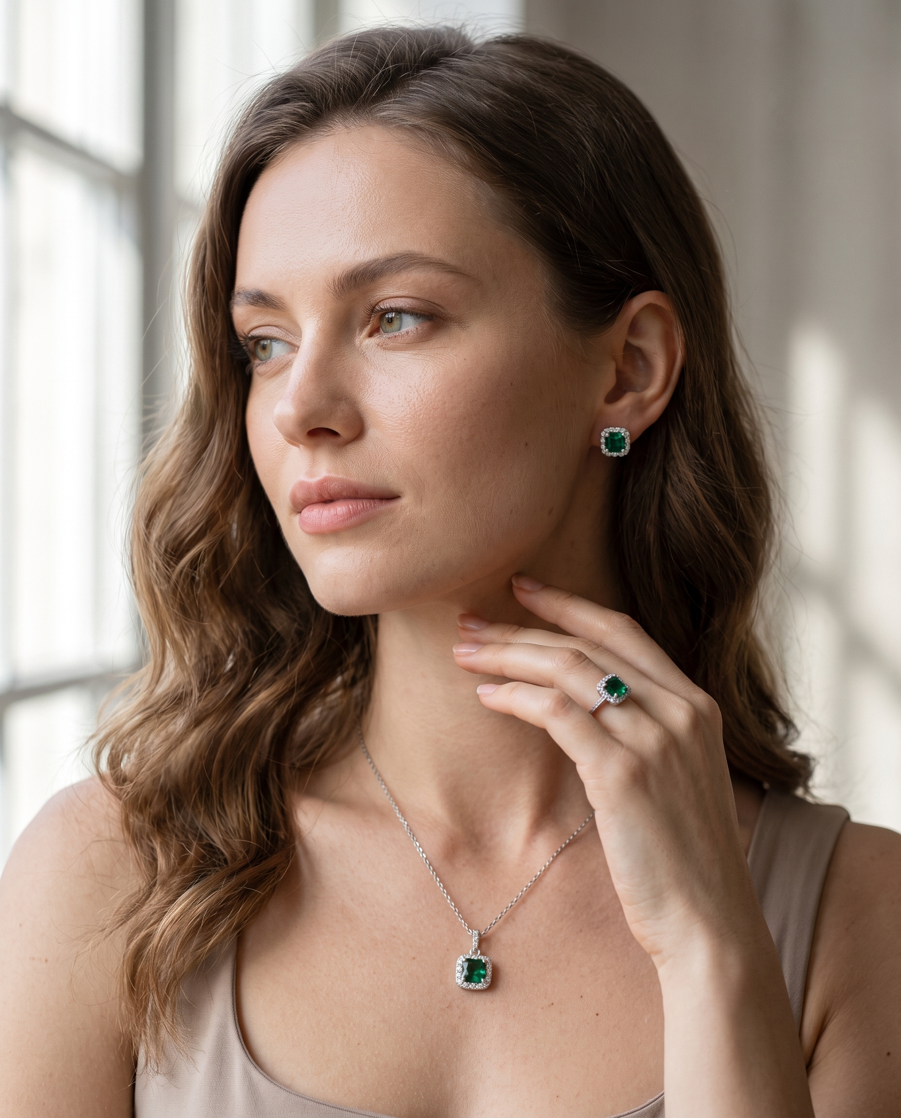NÚRA - Emerald Bridal Set