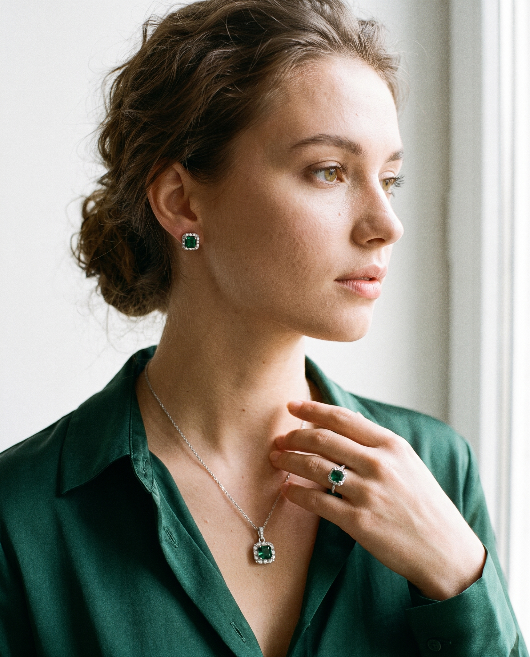 NÚRA - Emerald Bridal Set